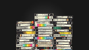assorted VHS tape lot, VHS, video tape HD wallpaper