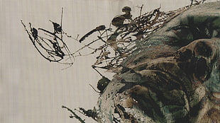brown and gray abstract painting