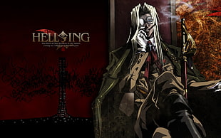 Hellsing digital wallpaper, Hellsing, integra
