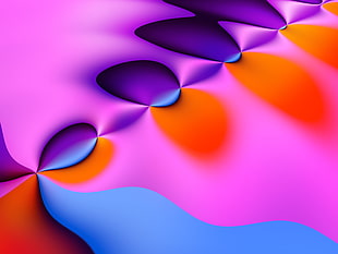 purple, orange, and blue abstract digital wallpaper