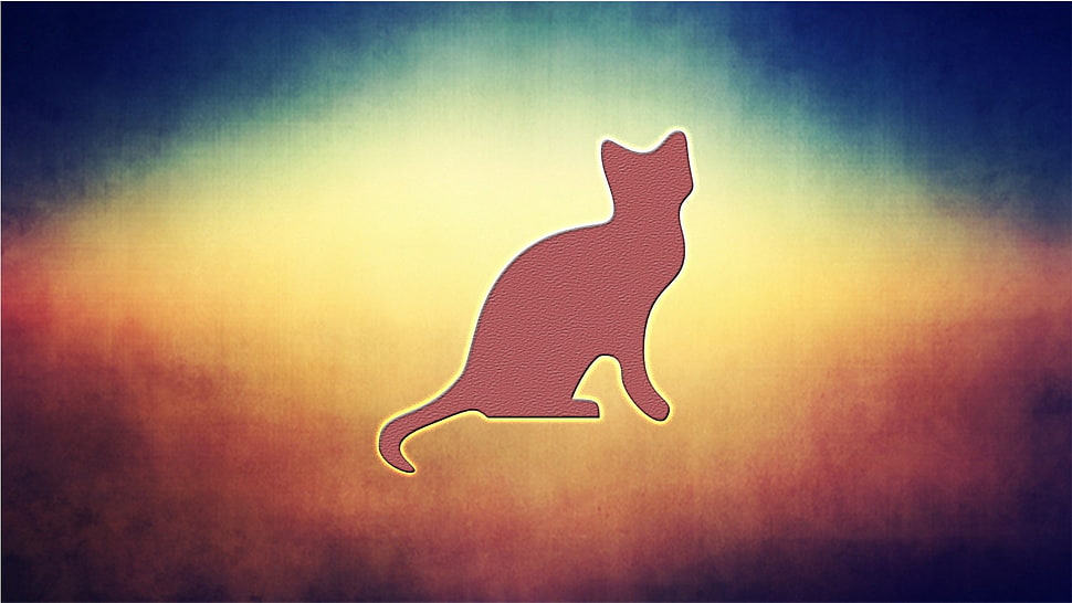 multicolored cat vector wallpaper, cat HD wallpaper