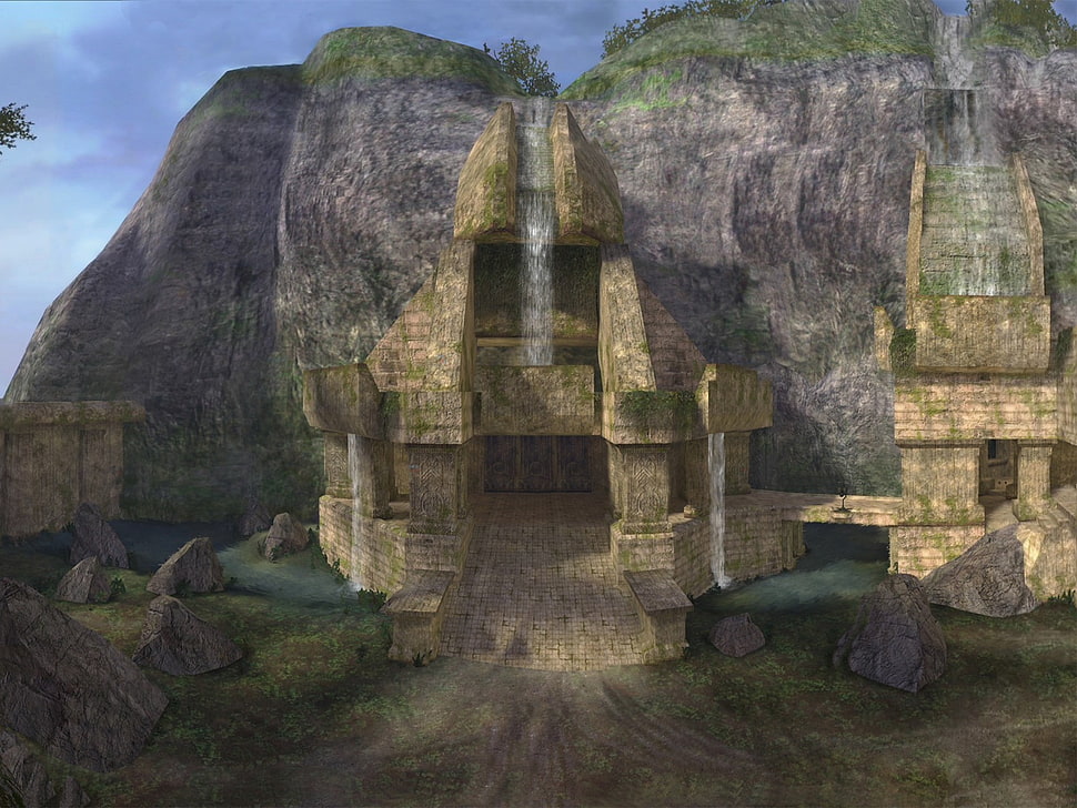 gray temple digital art, Halo, science fiction, video games HD wallpaper