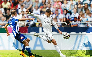 men's white soccer shirt, Real Madrid, Chicharito, Javier Hernandez, soccer HD wallpaper