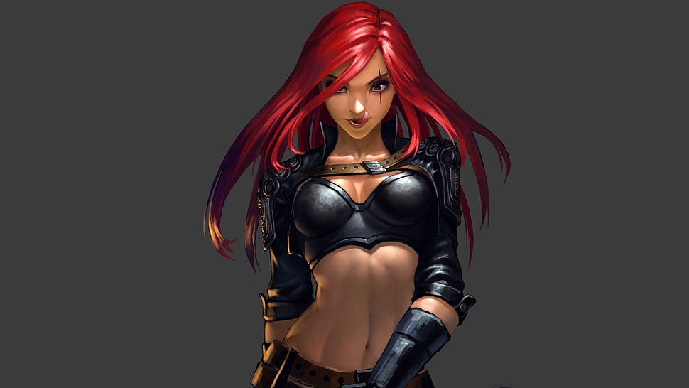 Katarina from League of Legends illustration HD wallpaper
