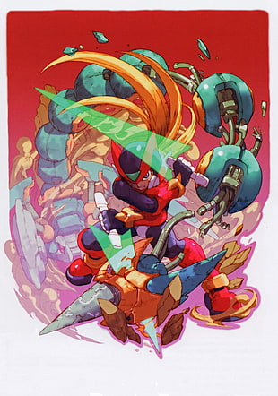 multicolored cartoon character digital wallpaper, Mega Man, Megaman Zero