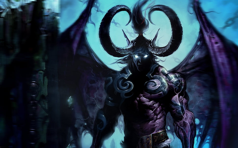 Terrorblade illustration, Warcraft, Illidan Stormrage, video games, World of Warcraft HD wallpaper