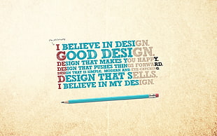 brown background with text overlay, minimalism, quote, pencils, typography