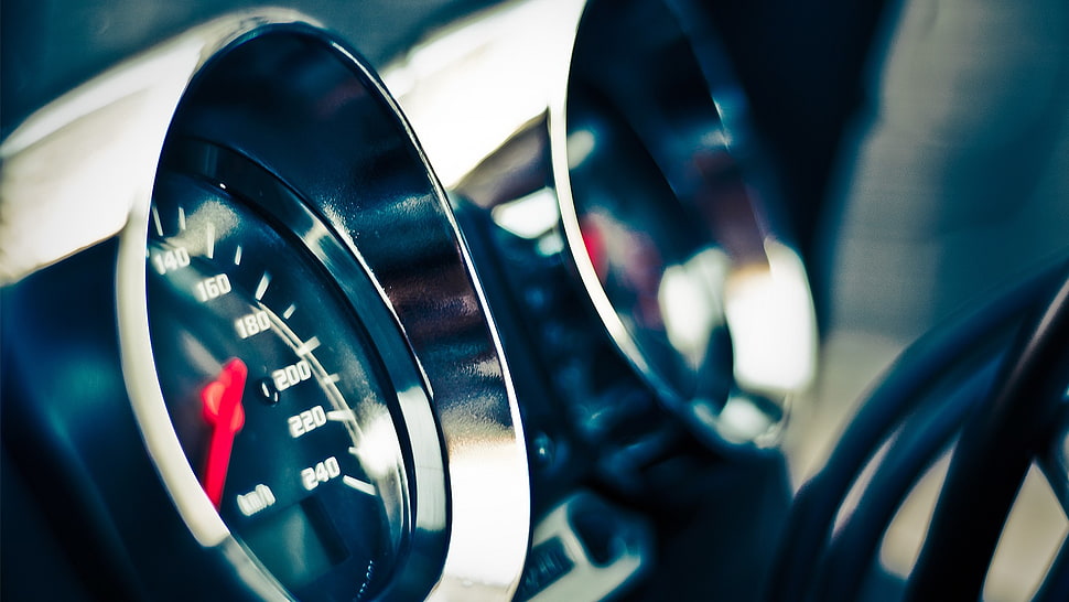 black and silver-colored ring, speedometer, dashboards, speedmeter, car HD wallpaper