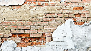 brown and gray bricked wall, wall, bricks