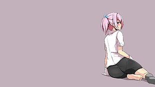 pink haired female anime character illustration, Kantai Collection, panty line HD wallpaper