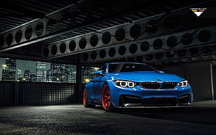blue BMW coupe, BMW, BMW M4, BMW M4 GTRS4, blue cars HD wallpaper