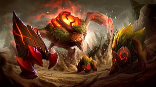 green and red monster graphic wallpaper, League of Legends