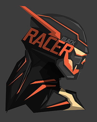 Black Racer illustration, Black Racer, DC Comics, gray background