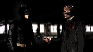 Batman and Two Face, movies, Batman, The Dark Knight, Two-Face HD wallpaper