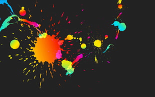multicolored abstract art, paint splatter, colorful