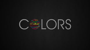Colors logo, typography, colorful, dark background