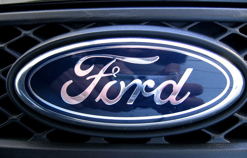 chrome Ford emblem HD wallpaper