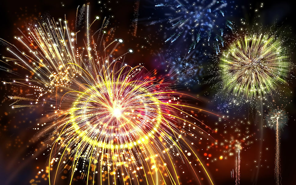 fireworks display HD wallpaper