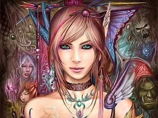 female game character painting HD wallpaper