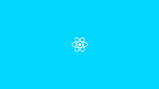 white atom illustration, reactJS, Facebook, JavaScript, minimalism