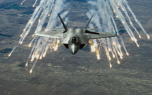 gray jet plane, aircraft, military aircraft