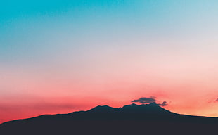 silhouette photography of mountain HD wallpaper