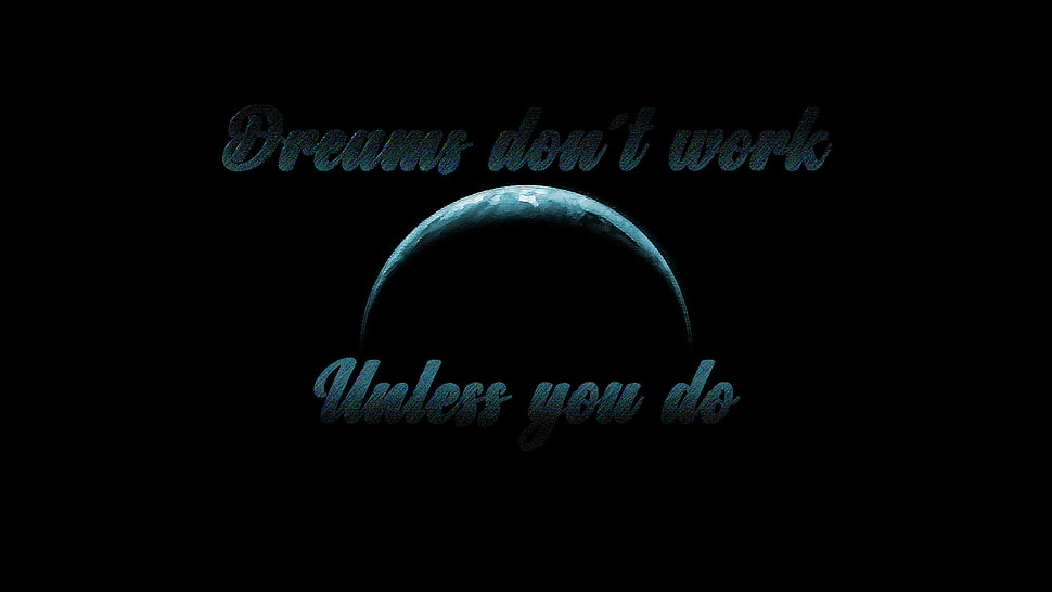 black text on black background, Moon, quote HD wallpaper