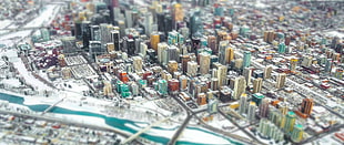 aerial photo of city skyline HD wallpaper