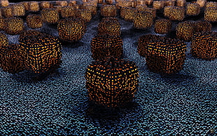 cube brown lighted decors