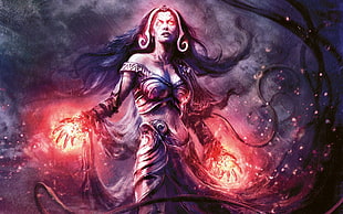 woman demon illustration HD wallpaper