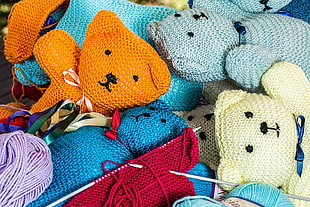 crochet bear doll lot