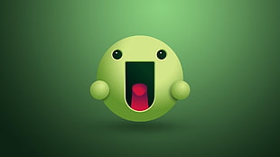 emoji digital wallpaper, DeviantArt, green background