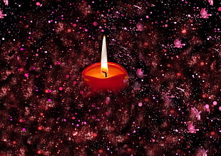 red candle illustration, Candle, Glitter, Glare