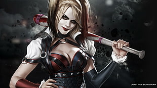 Harley Quinn holding baseball bat wallpaper HD wallpaper