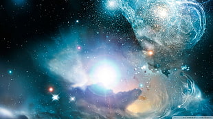 blue nebula wallpaper, universe