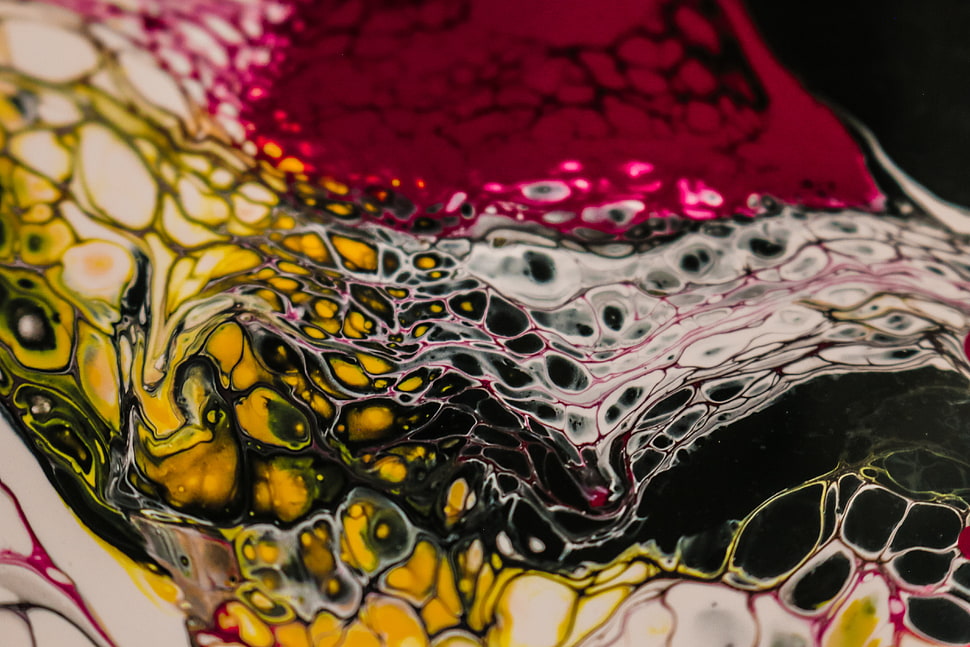 multicolored abstract painting, Gradient, Paint, Liquid HD wallpaper