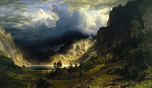mountain under cloudy skies wallpaper, nature, landscape, mountains, fantasy art