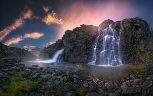 photo of waterfalls, nature, waterfall, water, long exposure HD wallpaper