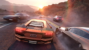 brown coupe, The Crew, video games, Ubisoft, car HD wallpaper