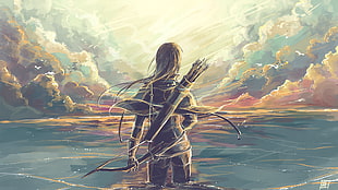 person holding a bow illustration