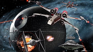 Star Wars-themed poster, star wars: empire at war, artwork, video games, Death Star HD wallpaper