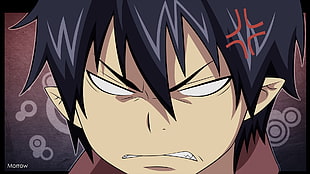 angry Rin Okumura character HD wallpaper