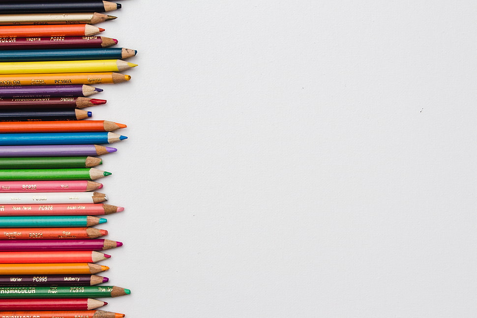 assorted color of pencils HD wallpaper