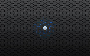 black and white area rug, Android (operating system), hexagon, geometry, blue