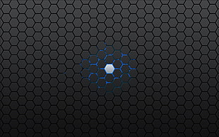 black and white area rug, Android (operating system), hexagon, geometry, blue