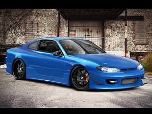 blue coupe, Nissan, car, Silvia, S15