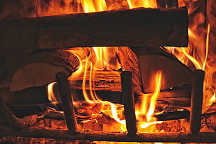 brown firewood, Fireplace, Fire, Firewood