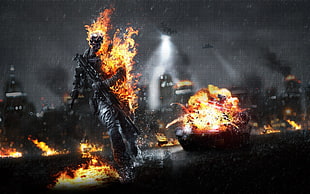 Ghost Raider 3D wallpaper, video games, Battlefield