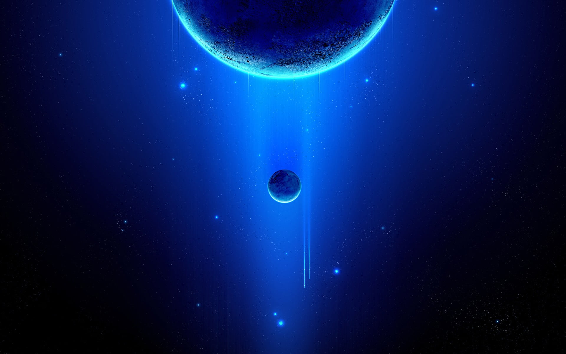 two planets digital wallpaper, space, stars, render, planet