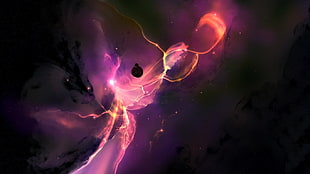 purple and black galaxy digital wallpaper